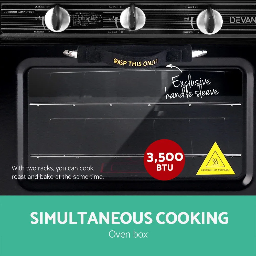 3 Burner Portable Oven - Black & Yellow