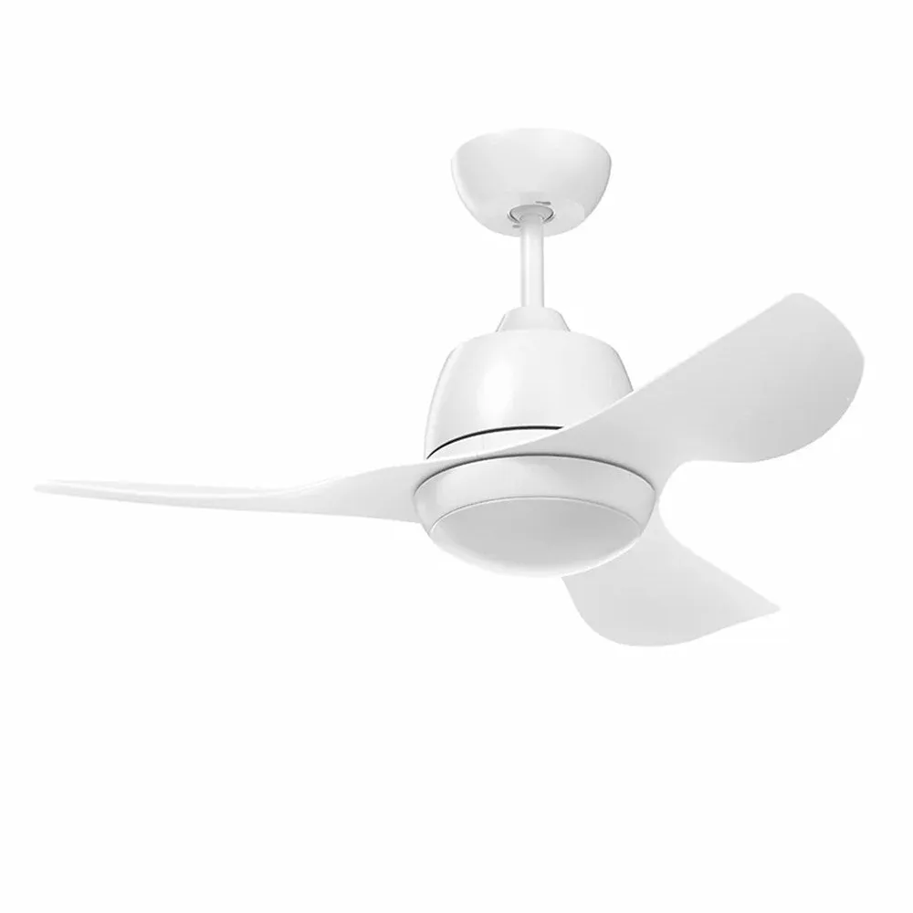 36" Edrington Mini AC Ceiling Fan White with Light FC1168093WH Mercator Lighting