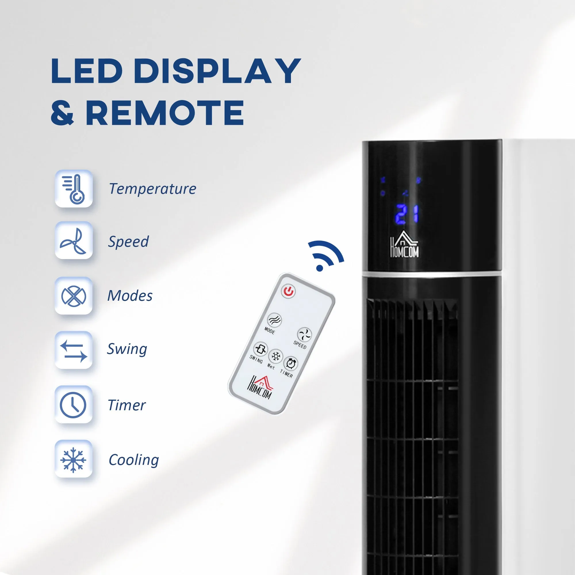 3L Oscillating Three Speed Air Cooler With Timer & Remote Control White & Black