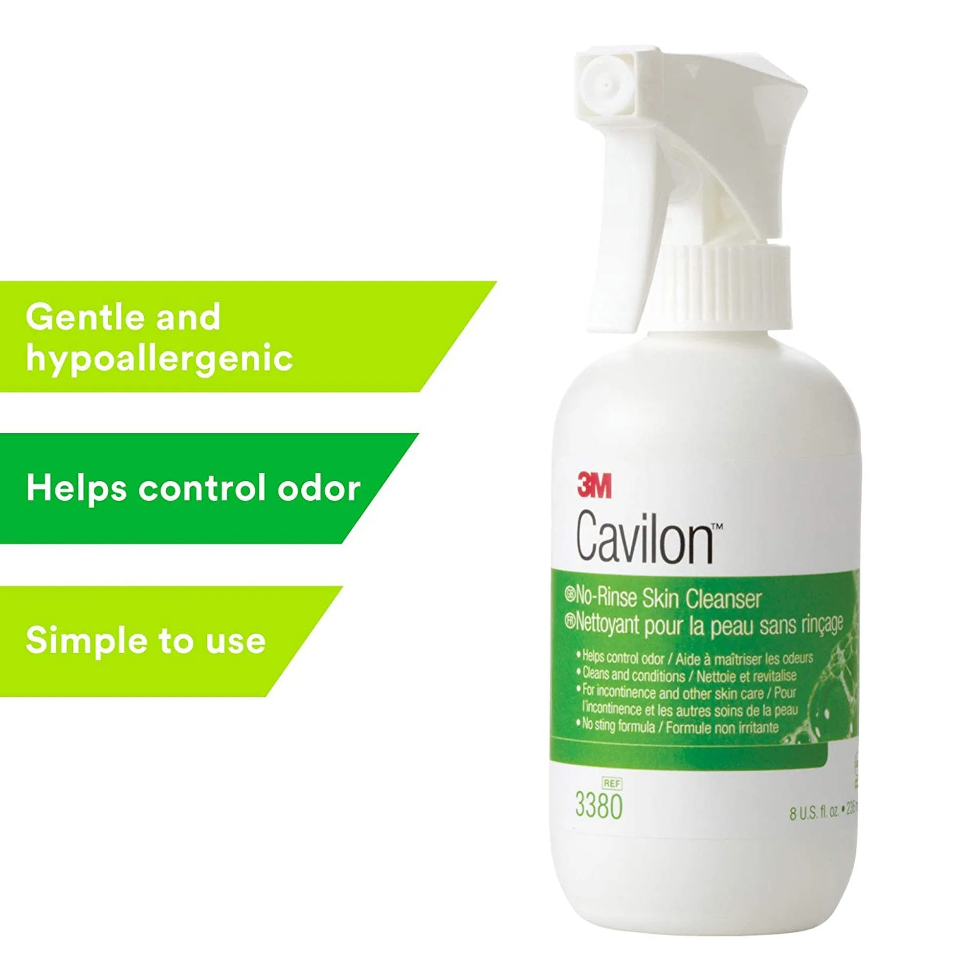 3M Cavilon Rinse-Free Body Wash, 8 Oz Pump Bottle, Floral Scent, 1 Each