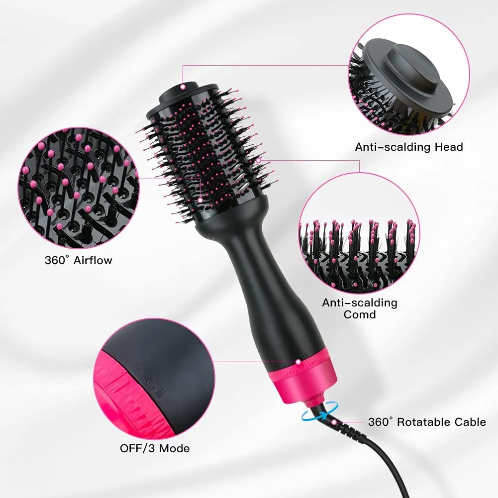 4 in 1 Ionic Hair Dryer Brush with 3 Temp Settings