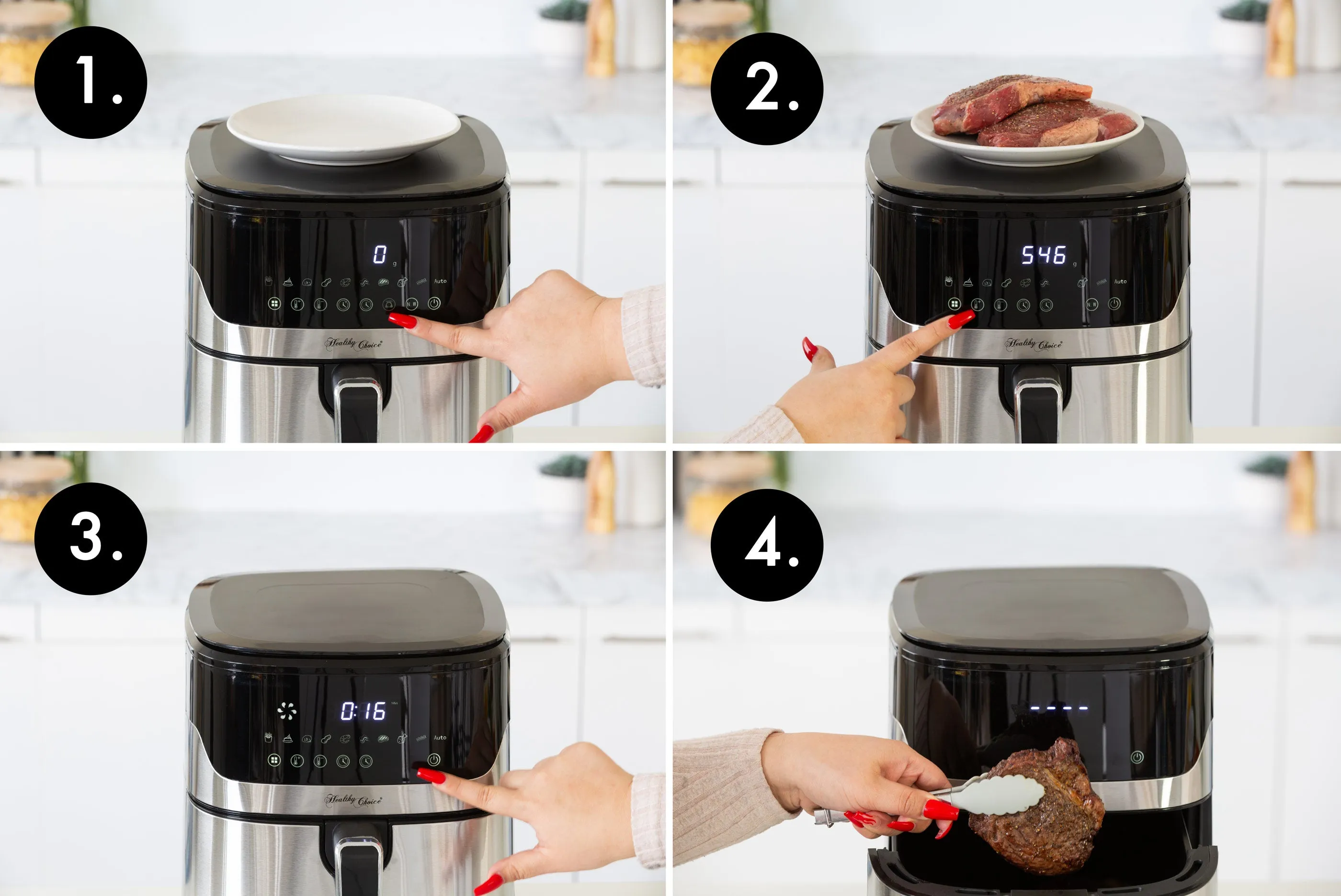 7L Air Fryer Wiz with Built-In Scale, 200C, 9 Cooking Programs