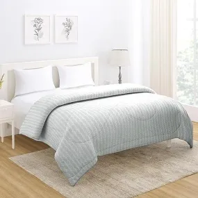 AC Comforter and Bedding Set for Double Bed, Cloud Grey Zig Zag