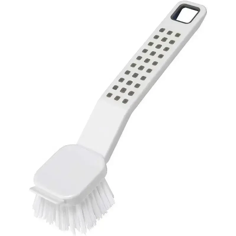 Addis Deluxe Dish Brush With Scraper White & Grey