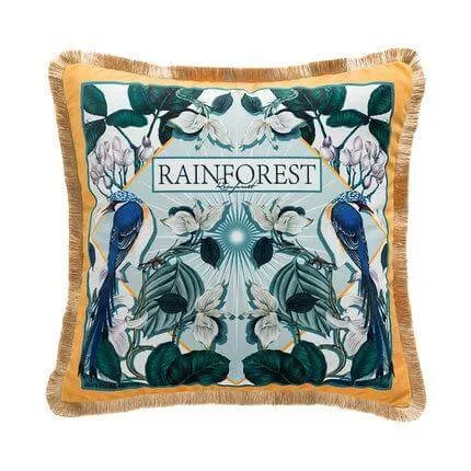 Antique Rainforest Chinese Art Velvet Pillowcase