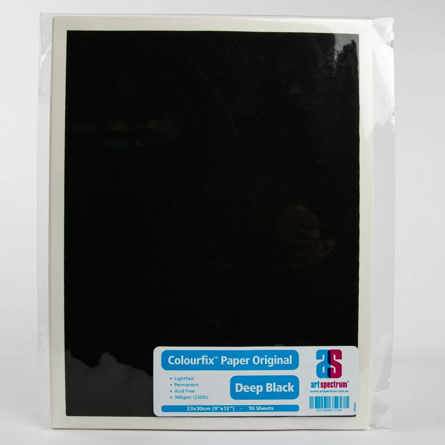 Art Spectrum  Colourfix  Original (Medium) 23X30cm 340GSM Deep Black (Pkt 10 Sheets)