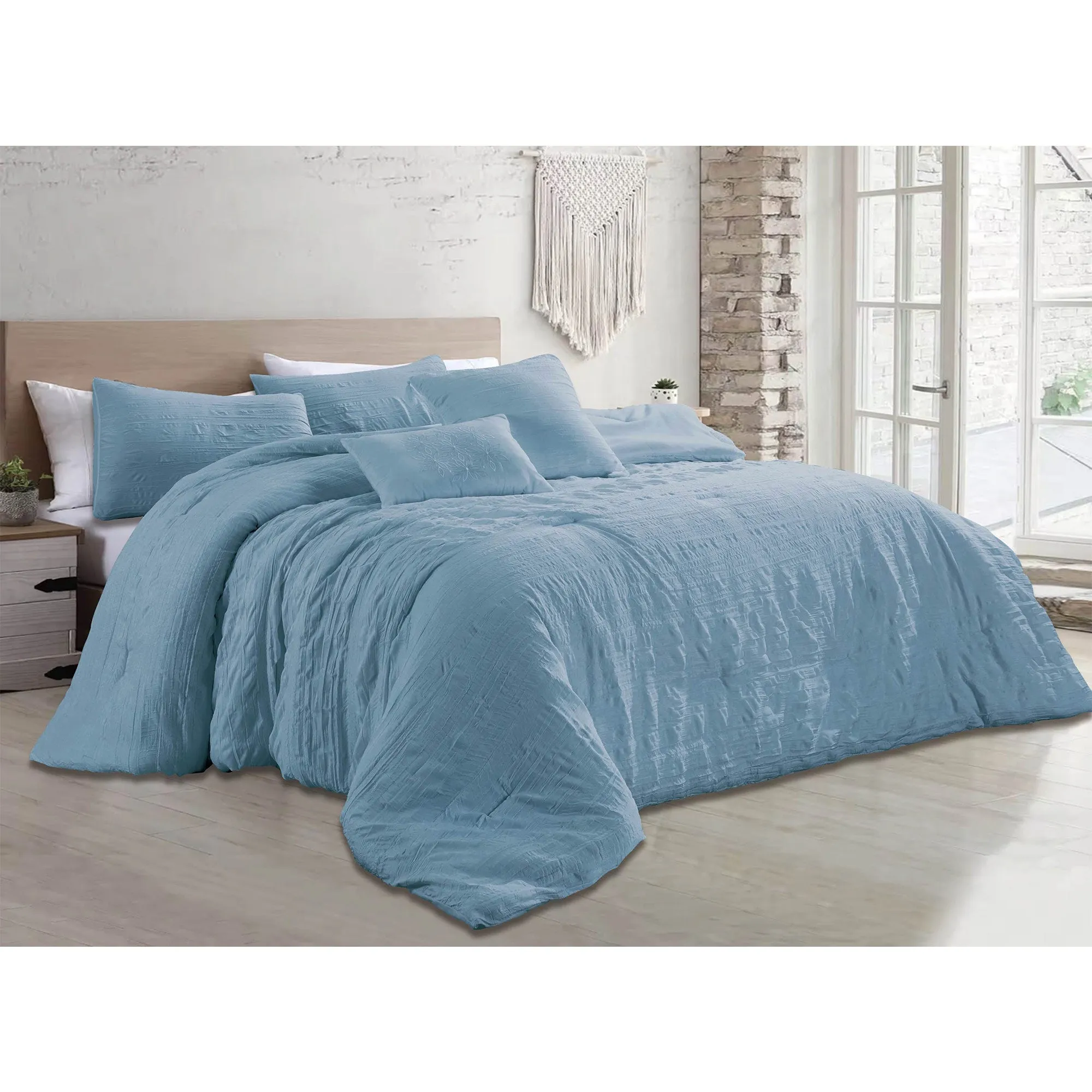 Astrid 5 Piece Crinkled Fabric Comforter Set