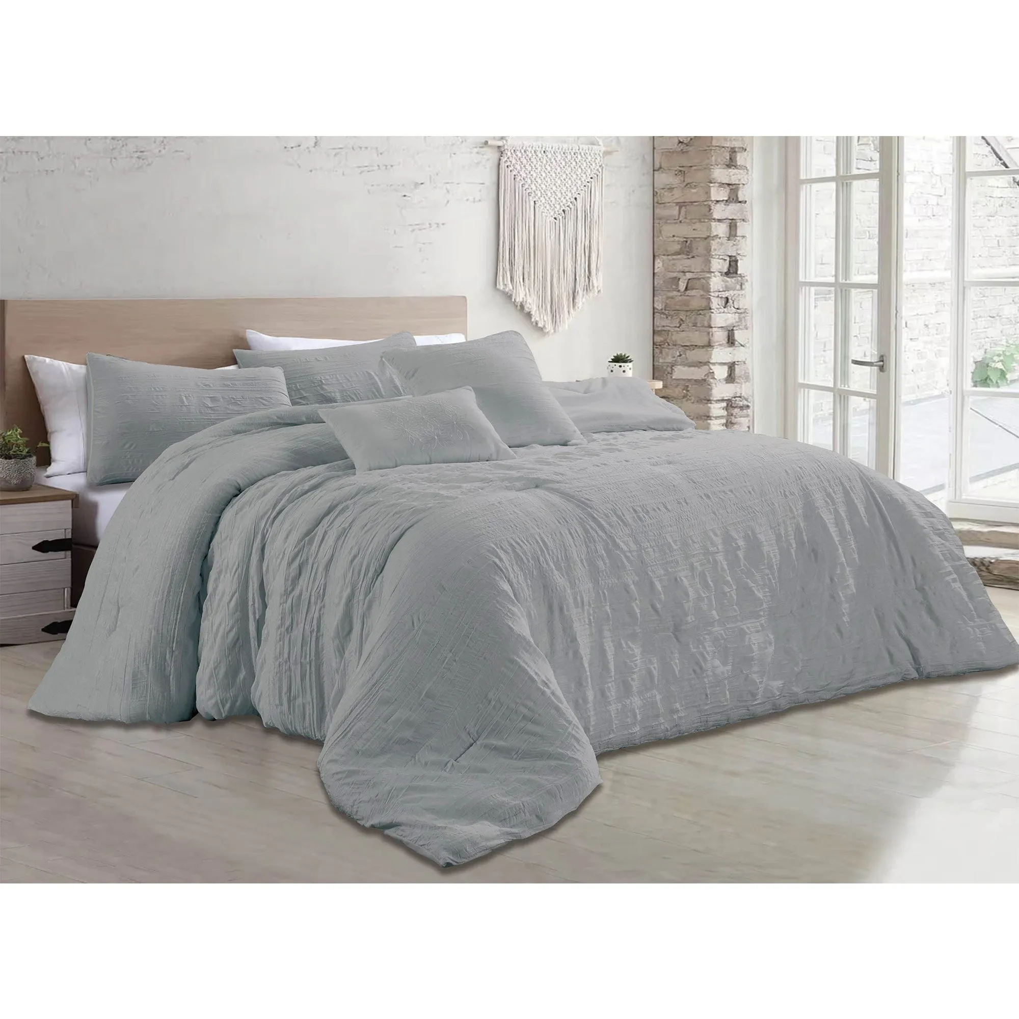 Astrid 5 Piece Crinkled Fabric Comforter Set