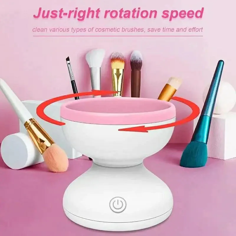 Automatic Makeup Brush Cleaner Machine Electric Makeup Brush Cleaner Portable ABS Silicone Makeup Brush Bowl Washing Tool