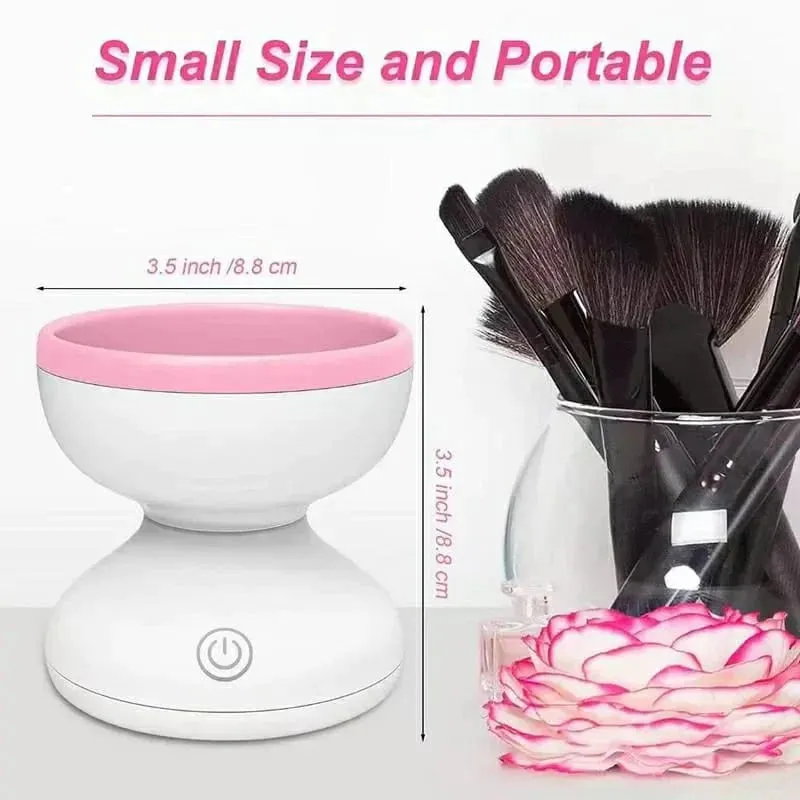 Automatic Makeup Brush Cleaner Machine Electric Makeup Brush Cleaner Portable ABS Silicone Makeup Brush Bowl Washing Tool