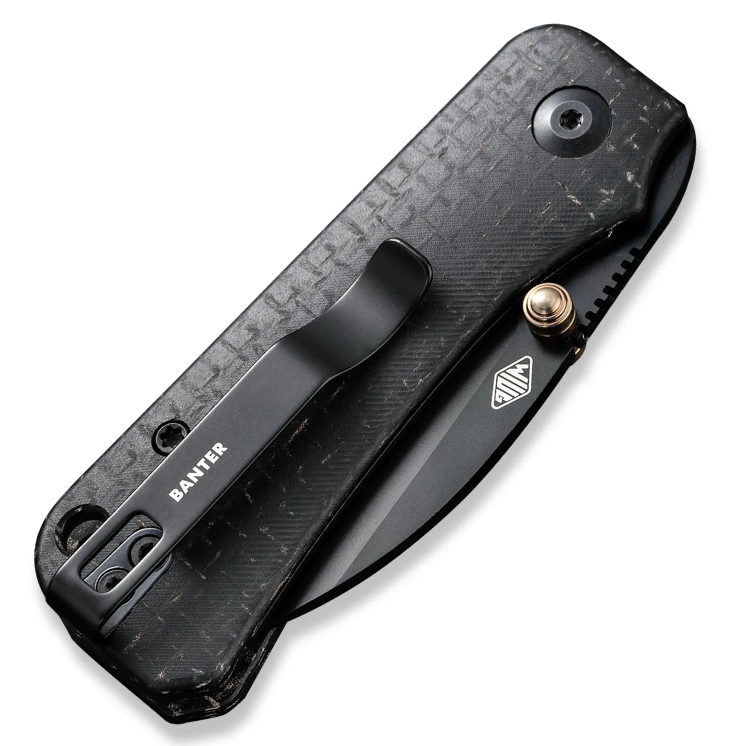 Baby Banter Pocket Knife - Black Micarta - Black Stonewash Nitro V Wharncliffe