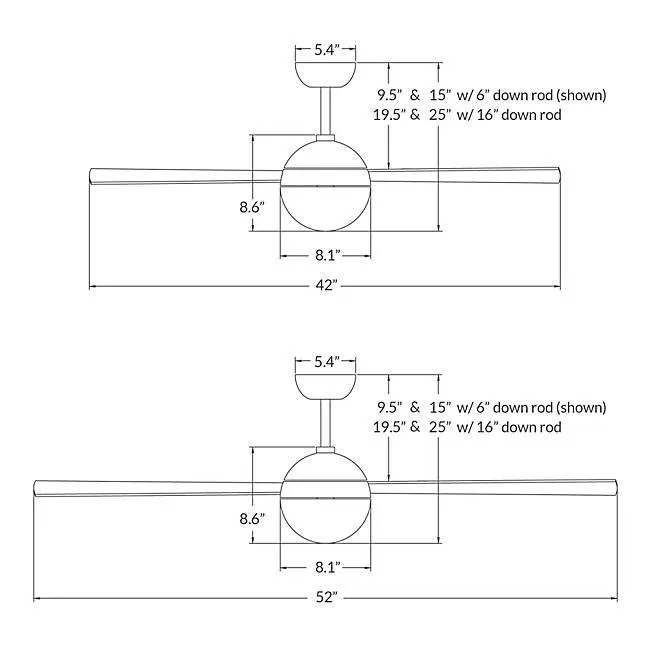 Ball 52" Ceiling Fan