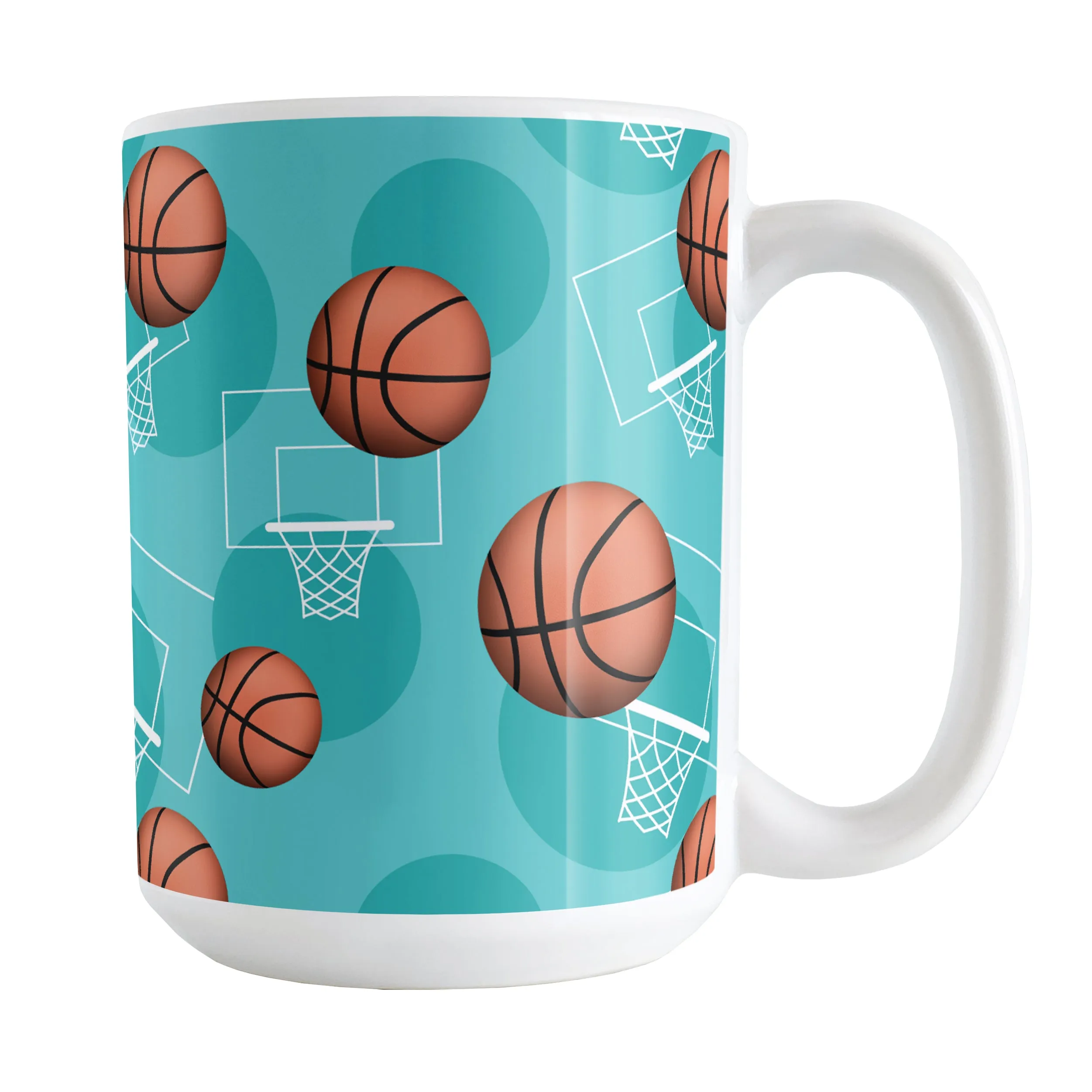 Basketball Themed Pattern - Teal Basketball Mug