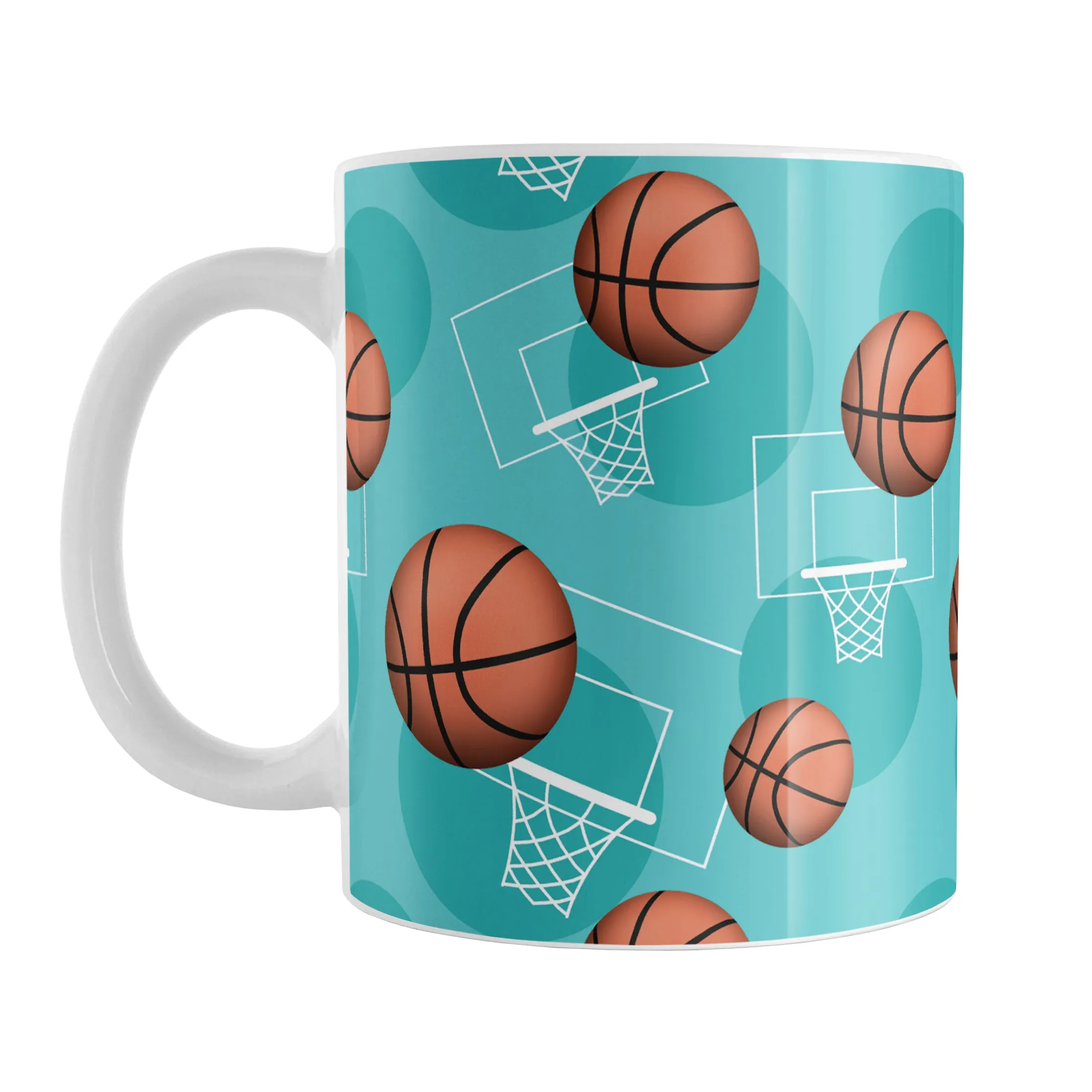 Basketball Themed Pattern - Teal Basketball Mug