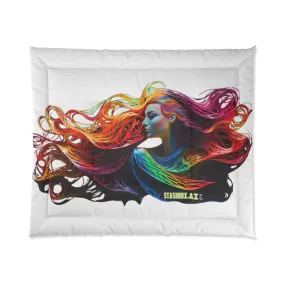 Bedding Comforter Beautiful Models Drawn with Rainbow Ink #015