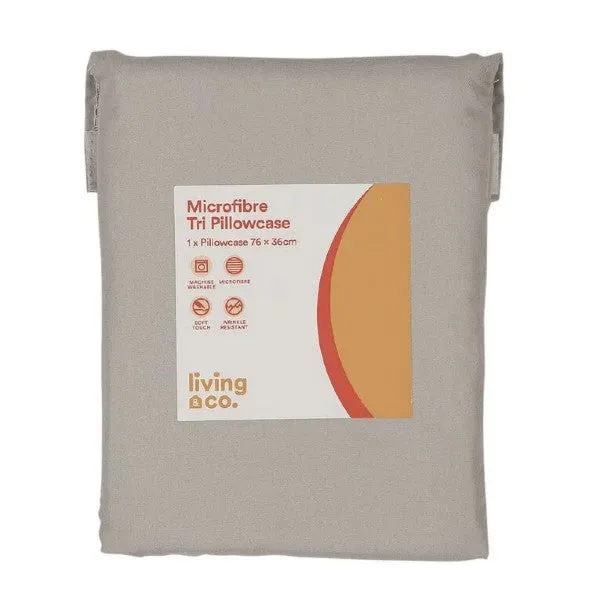 Bedroom Living & Co Pillowcase Tri Microfibre 76cm Grey/Mid