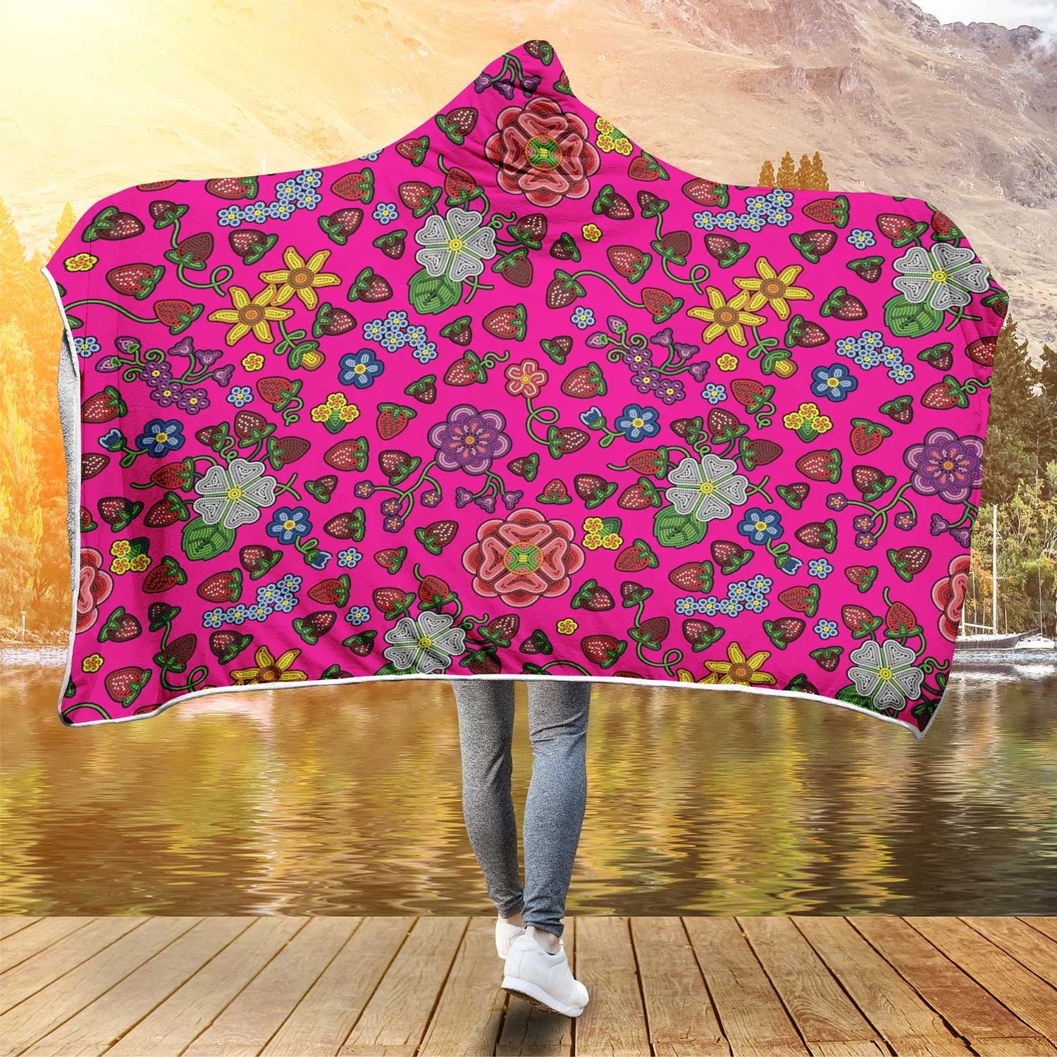 Berry Pop Blush Hooded Blanket