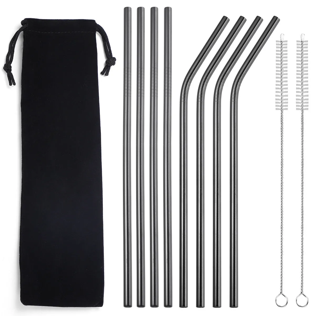 Beverage Milk Tea Metal Straws 8 Combo Set