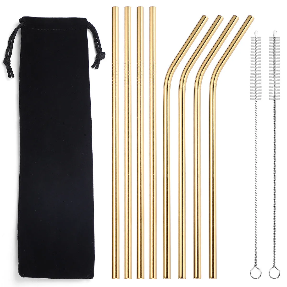 Beverage Milk Tea Metal Straws 8 Combo Set