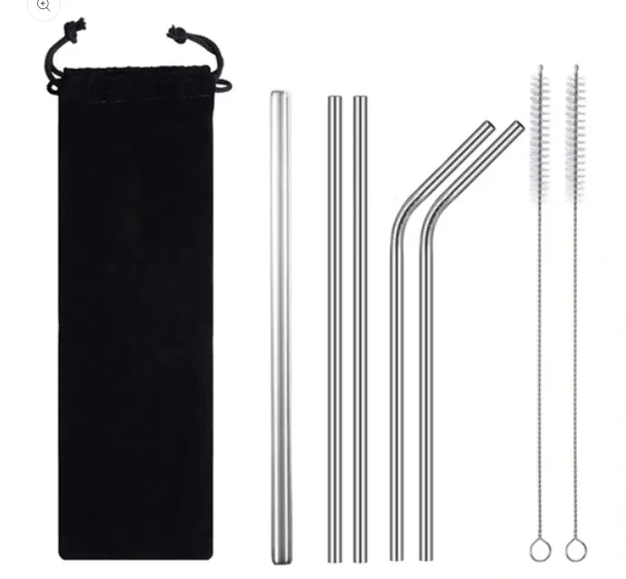 Beverage Milk Tea Metal Straws 8 Combo Set