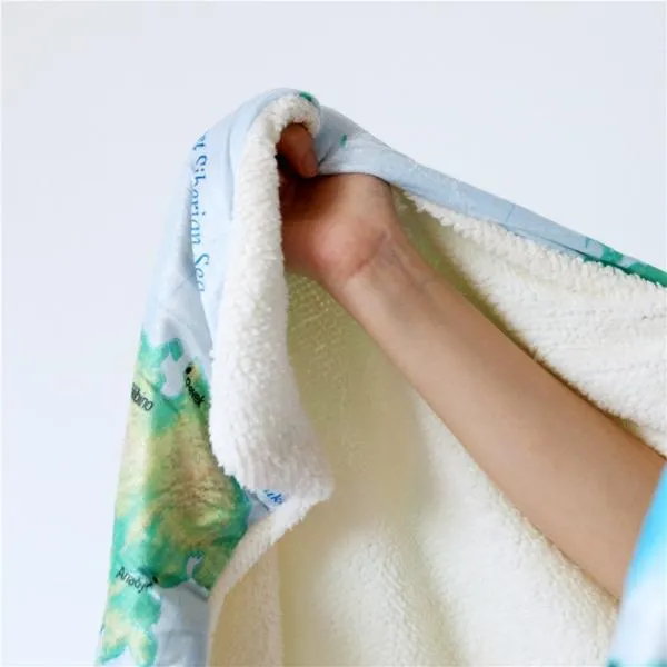 Blue Seashells Cozy Hooded Blanket