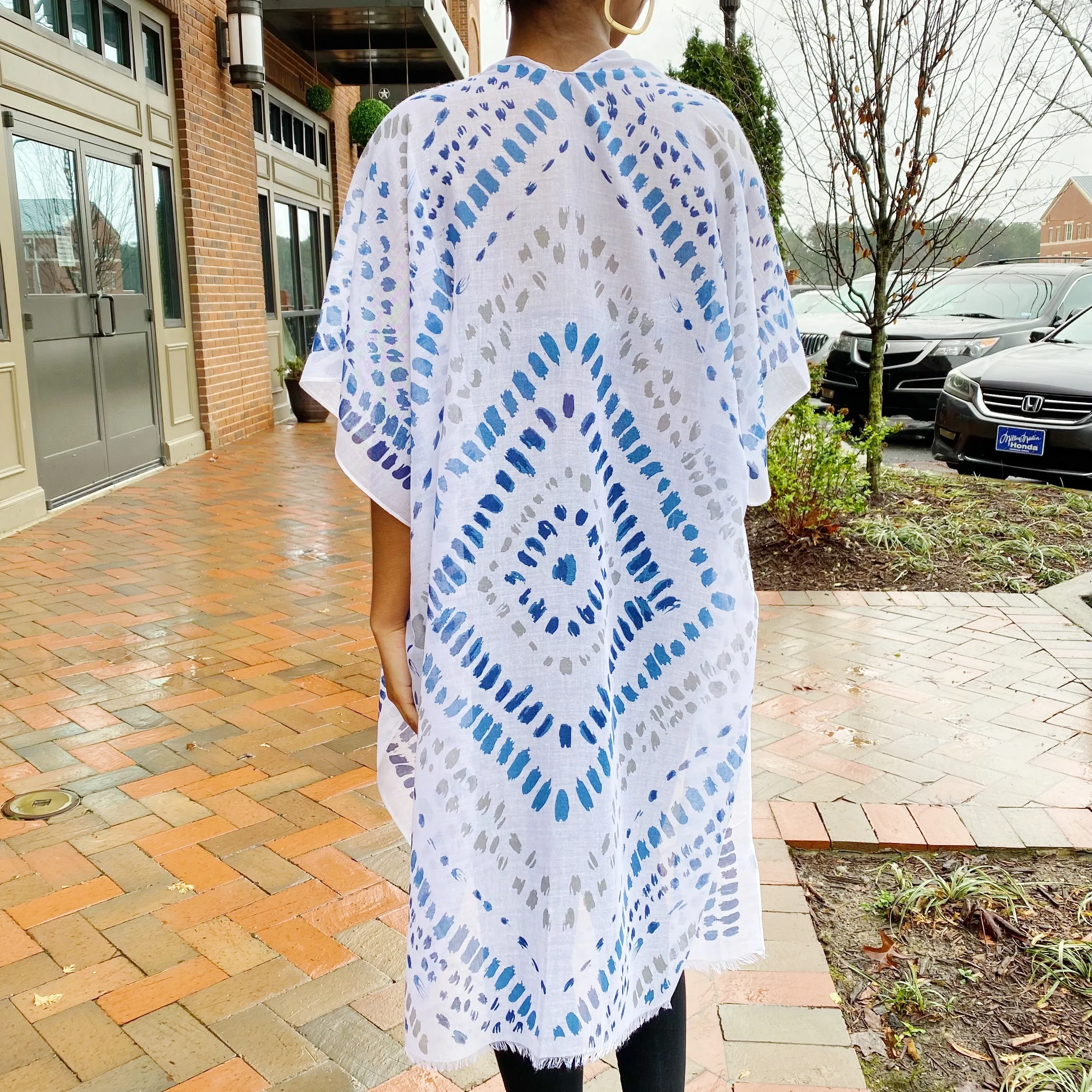 Boho Brush Stroke Kimono