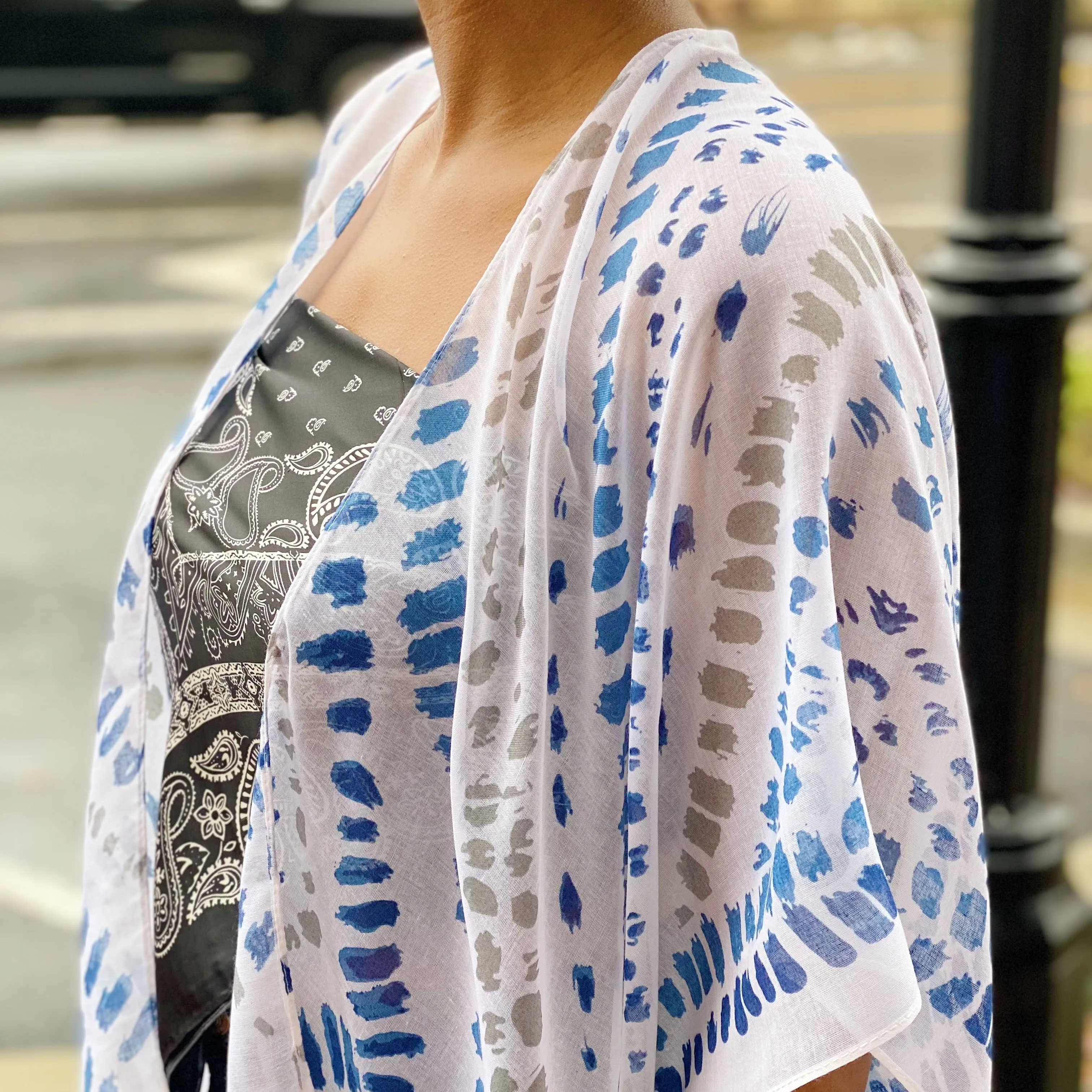 Boho Brush Stroke Kimono