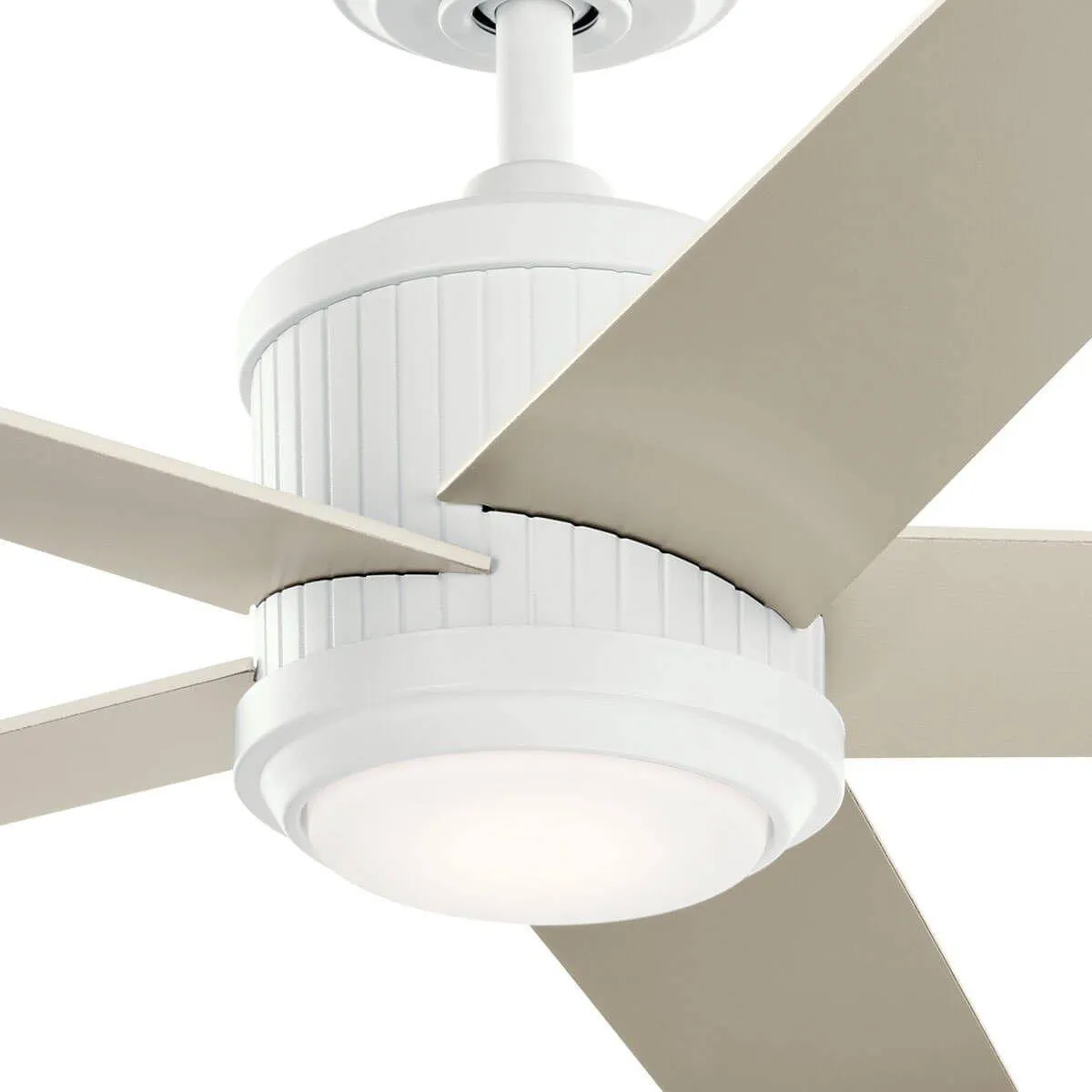 Brahm 56 Inch Matte White LED Indoor Ceiling Fan with Remote