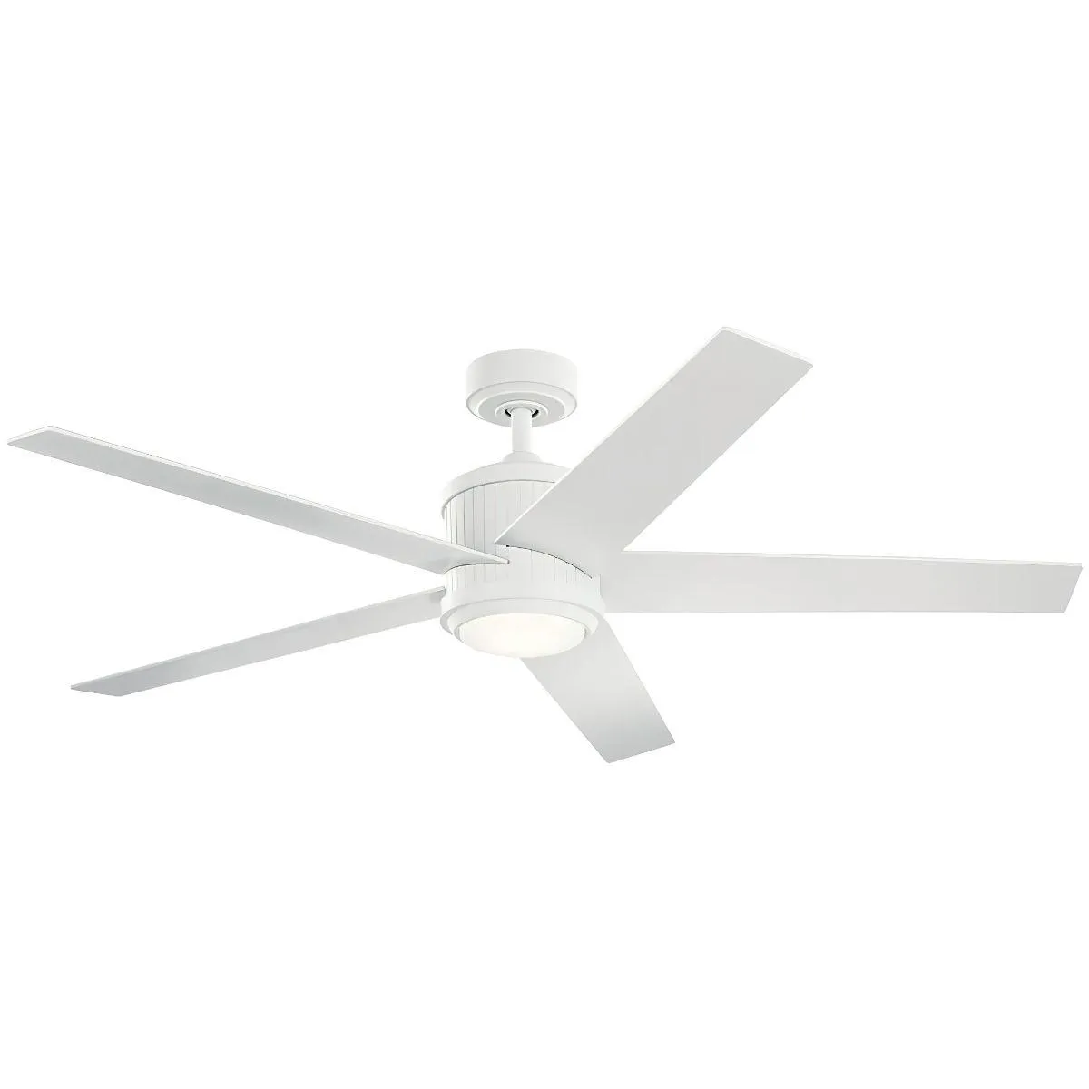 Brahm 56 Inch Matte White LED Indoor Ceiling Fan with Remote