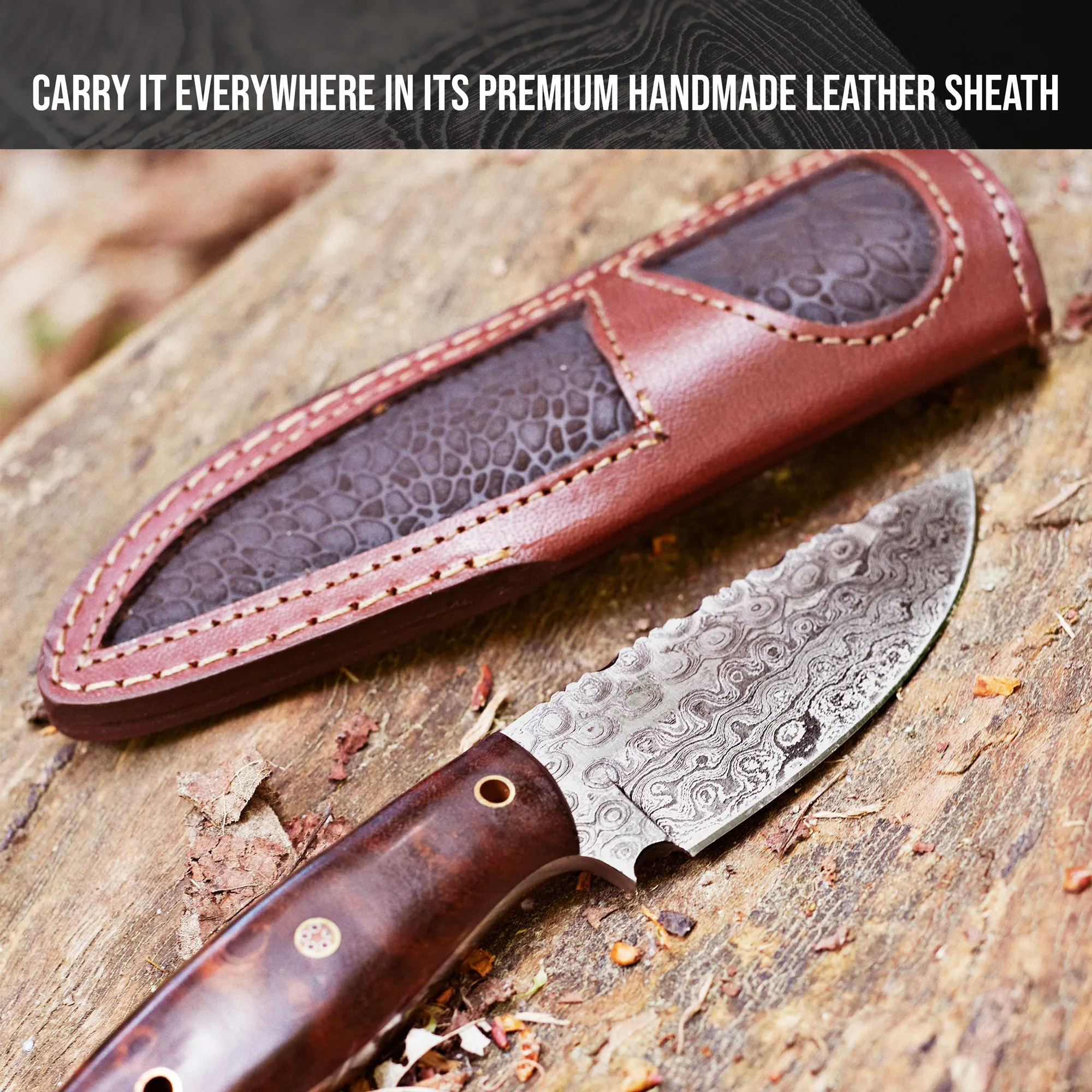 Bravo Damascus Hunting Knife