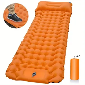 Camping Sleeping Pad with Built-in Inflator Pump ORANGE