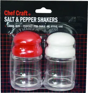 Chef Craft 21042 Salt and Pepper Shaker, Plastic, Clear/Red/White :EA: QUANTITY: 1