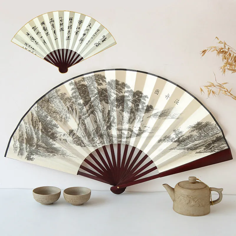 Chinese Style 8-inch Silk Folding Fan