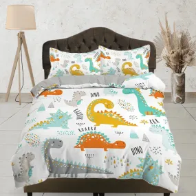 Colorful Dinosaurs Bedding, Duvet Cover Set & Pillowcase, Zipper Bedding, Dorm Bedding, Teens Adult Duvet King Queen Full Twin Single