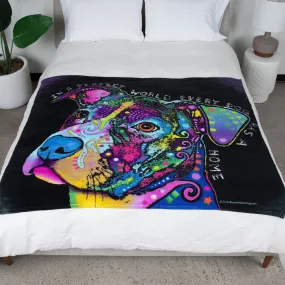 Colorful Dog Fleece Blanket For Bed, 50" X 60" Dean Russo Ii Dog Fleece