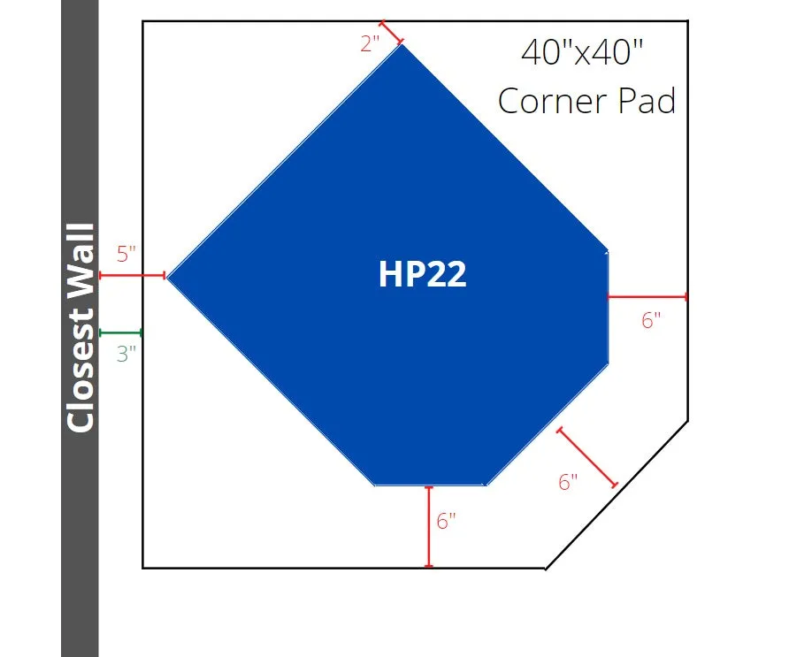 ComfortBilt Pellet Stove Corner Hearth Pad - Mill Black