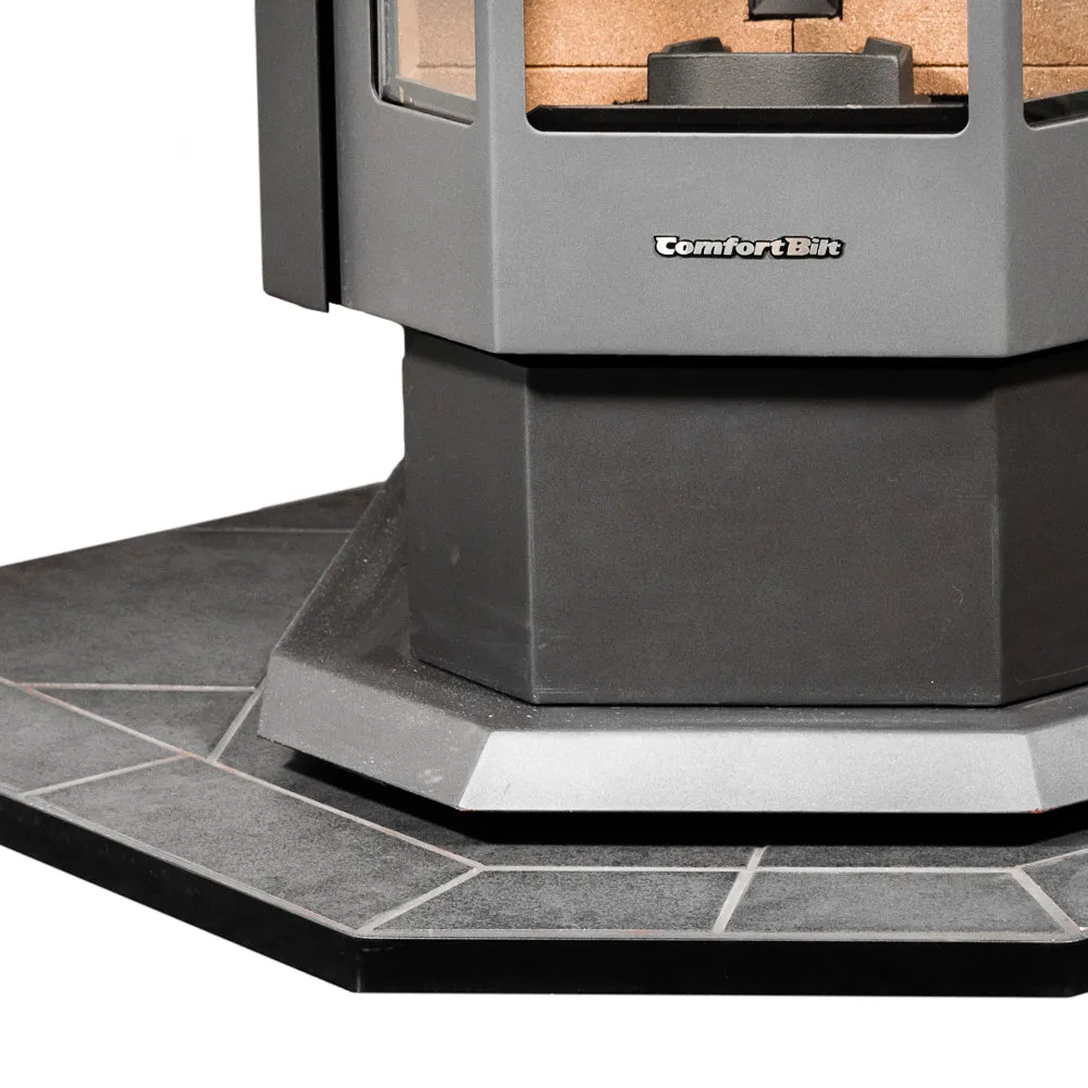 ComfortBilt Pellet Stove Corner Hearth Pad - Mill Black