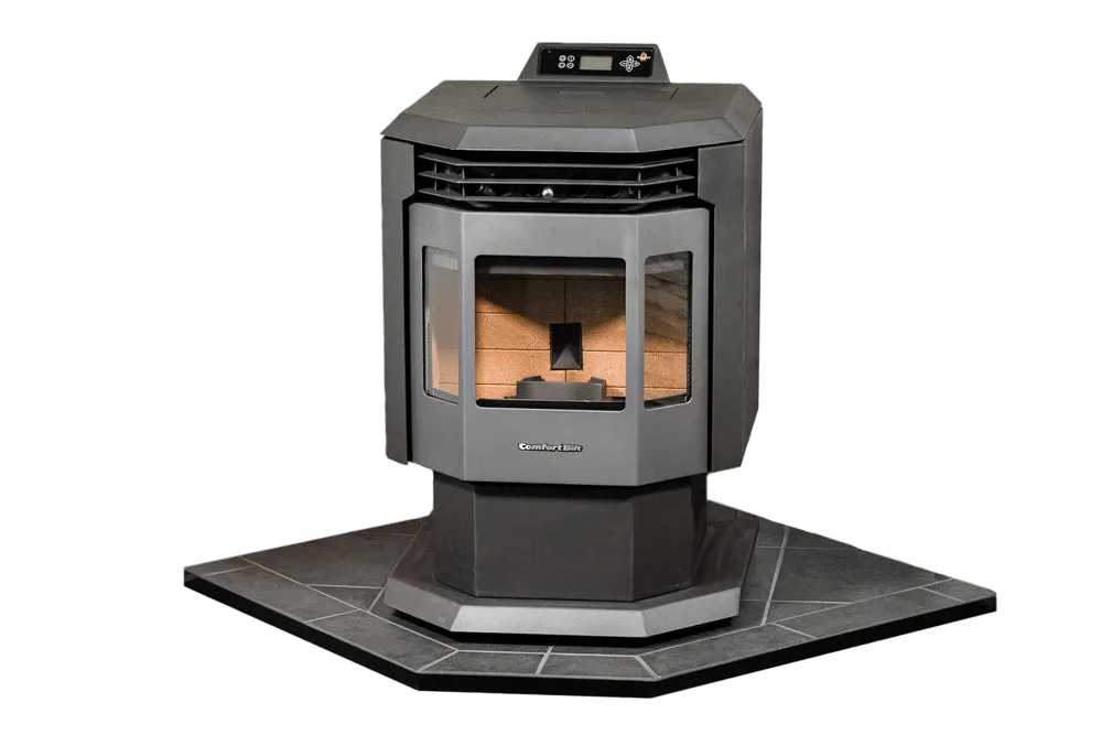 ComfortBilt Pellet Stove Corner Hearth Pad - Mill Black