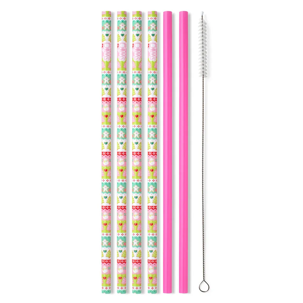 Cookie Jar   Pink Reusable Straw Set