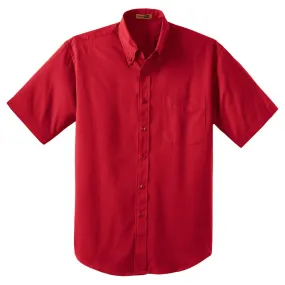 CornerStone Men's Red Short Sleeve SuperPro Twill Shirt