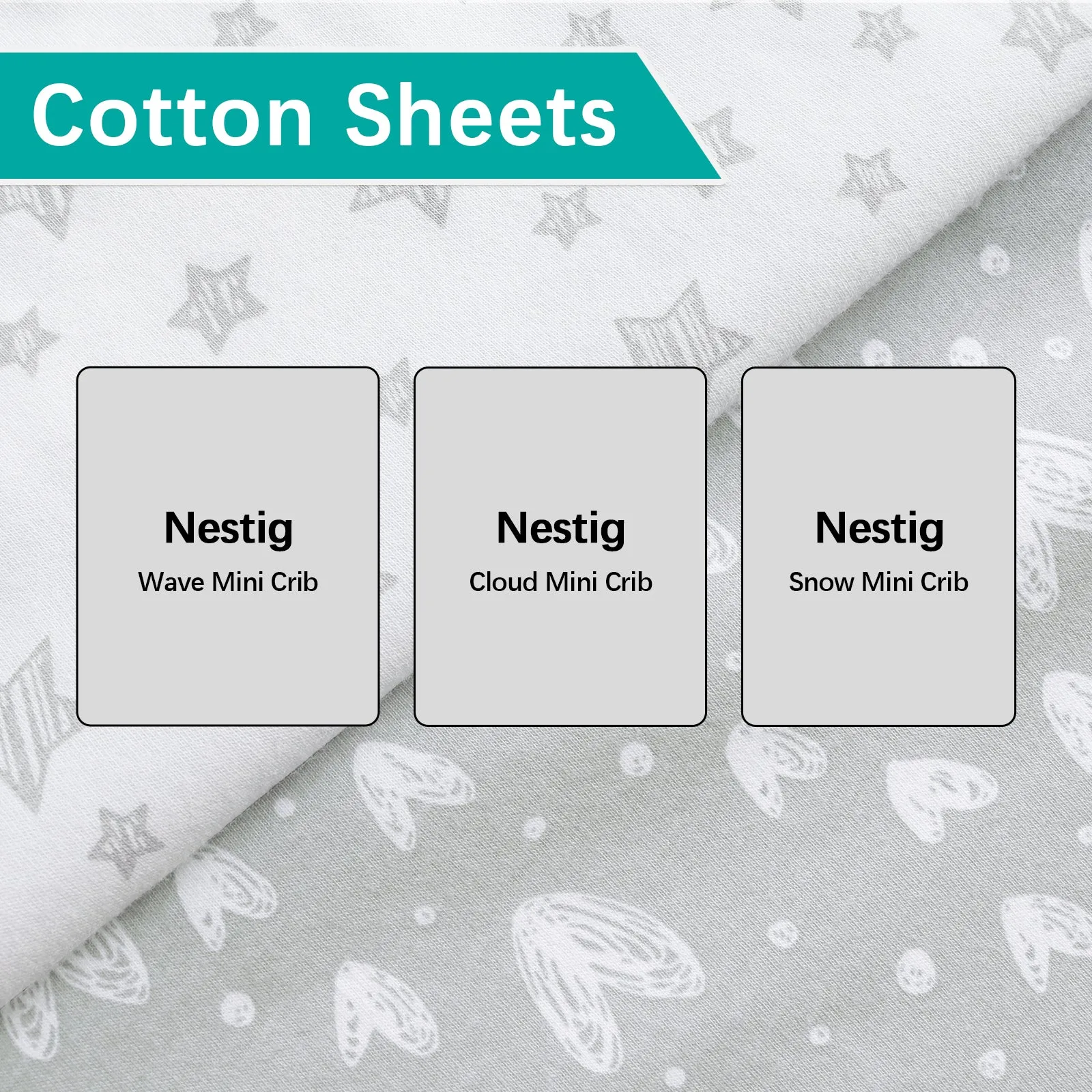 Cotton Sheet Compatible with Nestig Mini Crib - 2 Pack