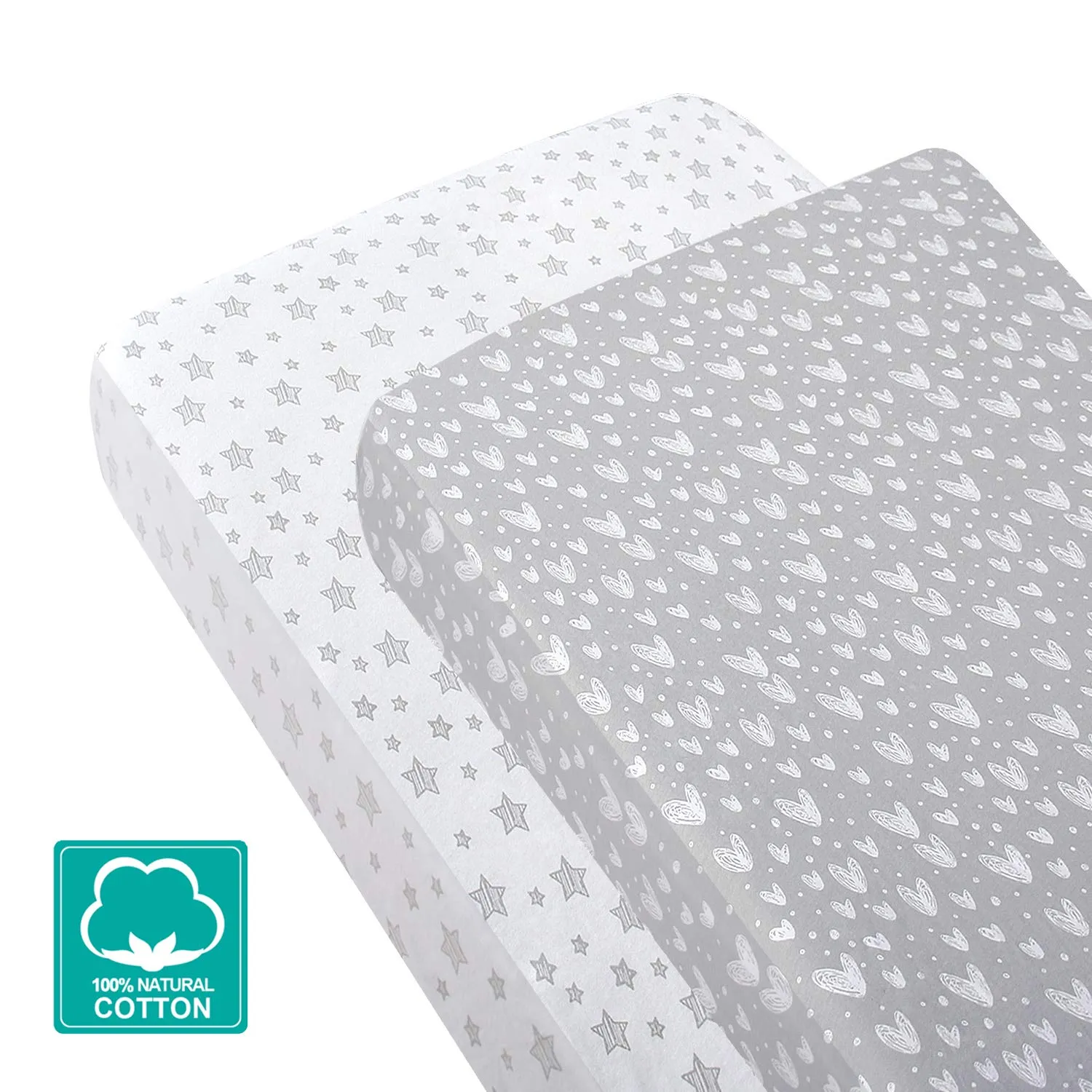 Cotton Sheet Compatible with Nestig Mini Crib - 2 Pack