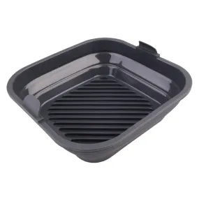 Daily Bake Silicone Square Collapsible Air Fryer Basket Charcoal 22cm