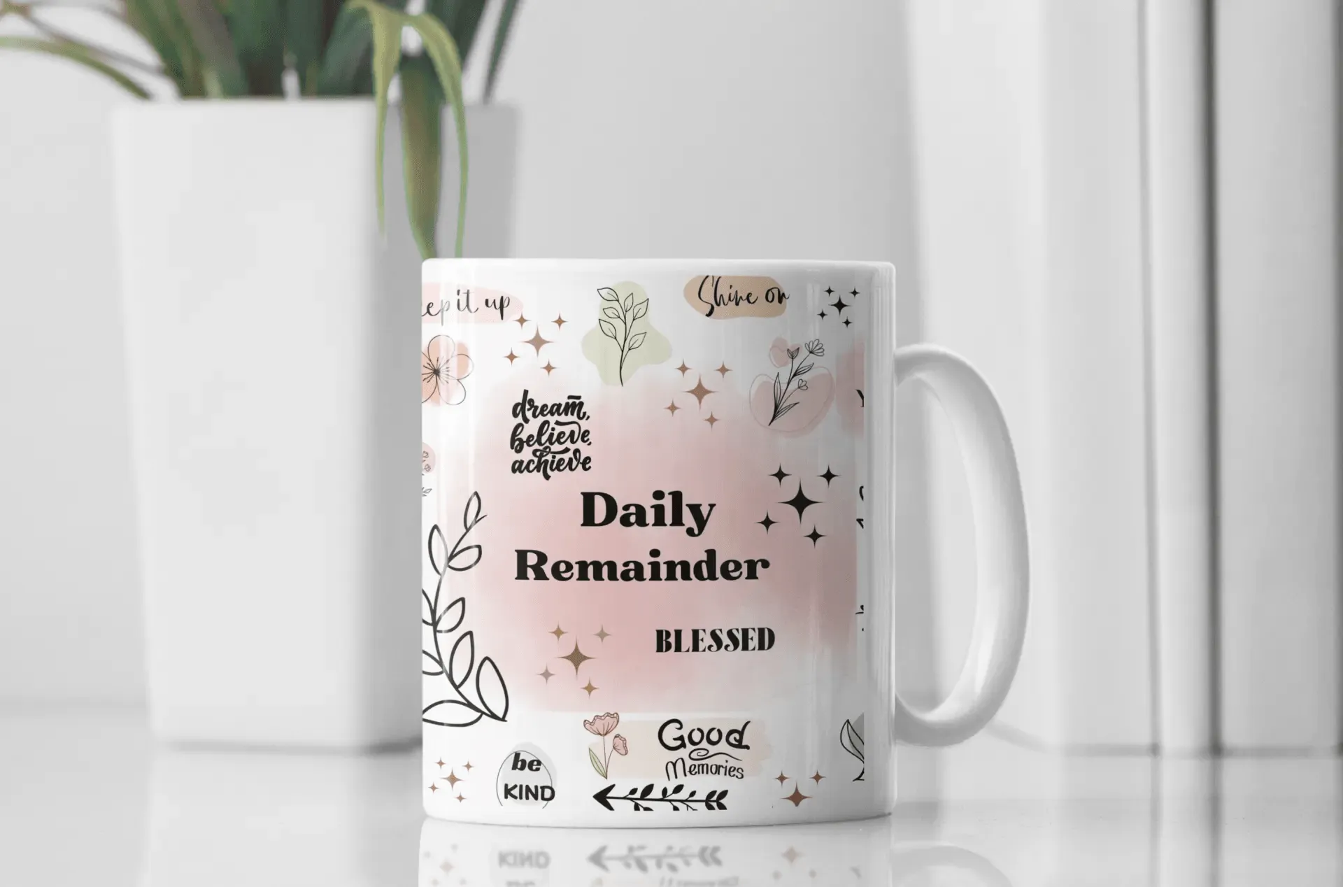 Daily Reminder Mug, Affirmation mug, Self Love Mug, Positive Vibes Mug,Inspirational Saying Ceramic Mug, 11oz