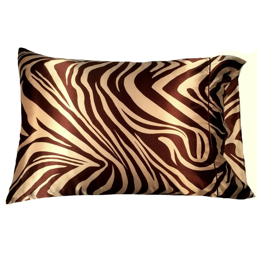 Decor Pillow for Living Room, Family Room, Brown and Beige Zebra Print