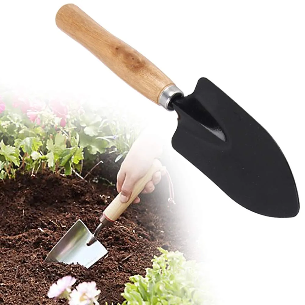 DeoDap Gardening Tools - Falcon Gloves, Flower Cutter/Scissor & Garden Tool Wooden Handle (3pcs-Hand Cultivator, Small Trowel, Garden Fork)