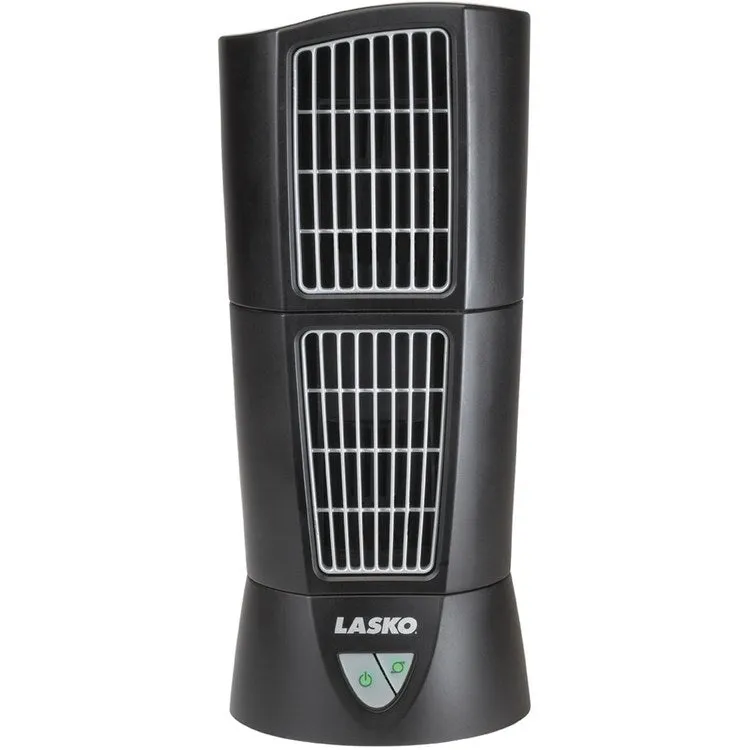 Desktop Wind Tower Three-Speed Space-Saver Fan - Black