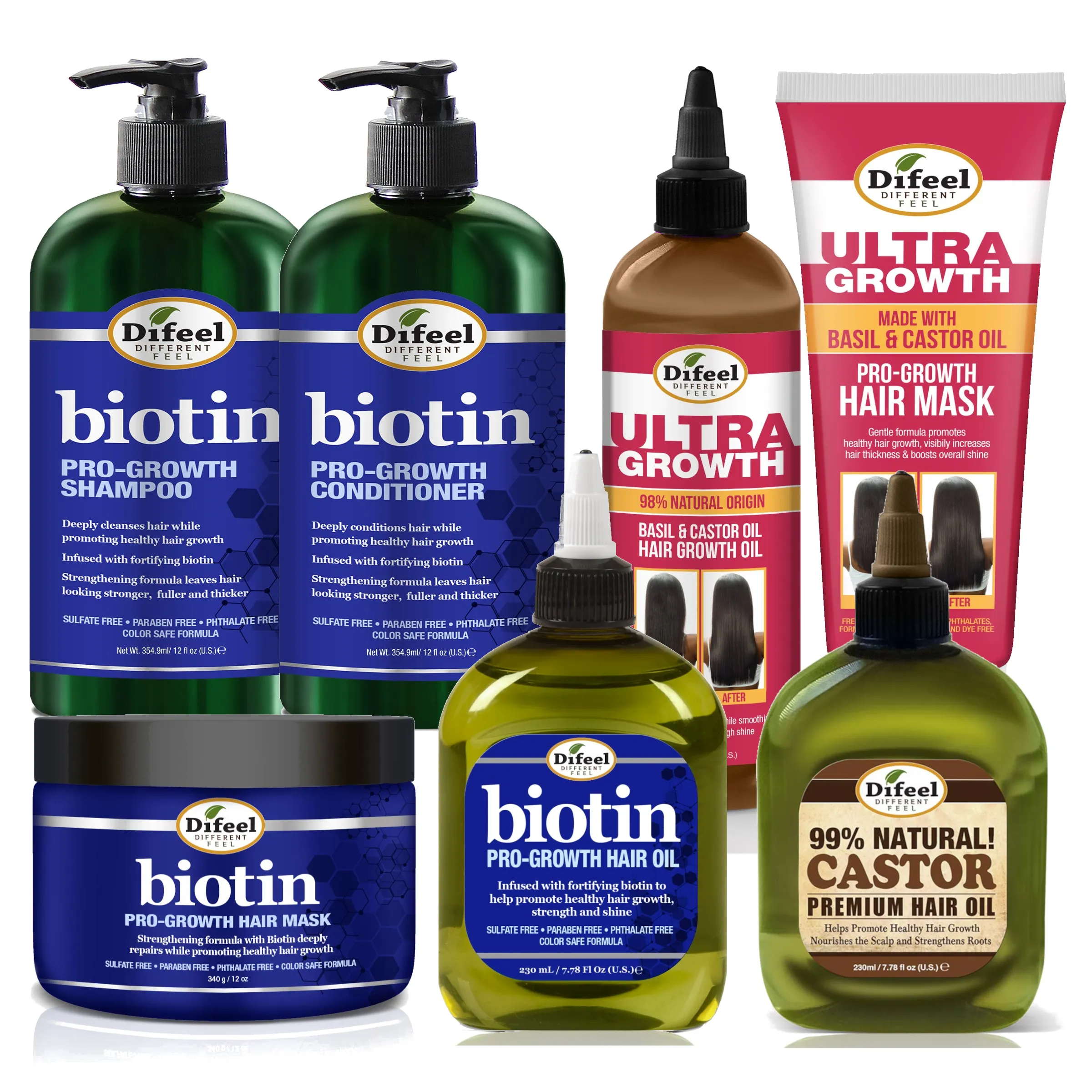 Difeel Biotin Ultra Growth Beauty Bomb for Hair Growth 7-Piece Set