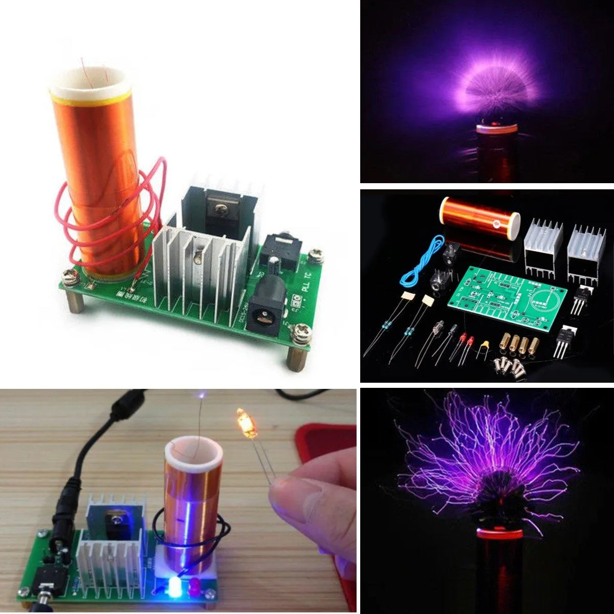 DIY Mini Tesla Coil Kit (x3) Module, Plasma Speaker Electronic Kit, 15W DC 15-24V 2A , Great Educational Toy