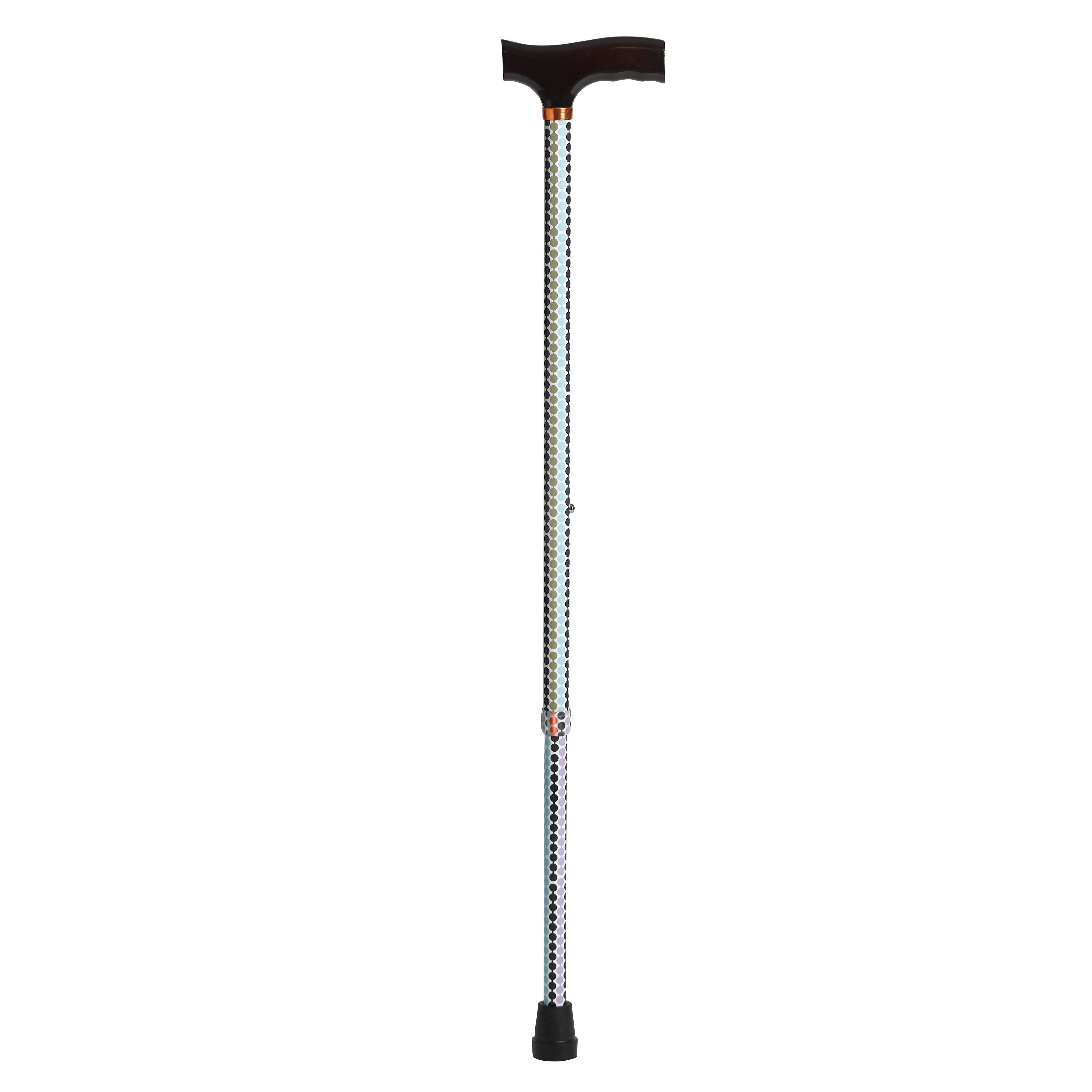 Drive Medical rtl10335ld Adjustable Lightweight T Handle Cane with Wrist Strap, Little Dots